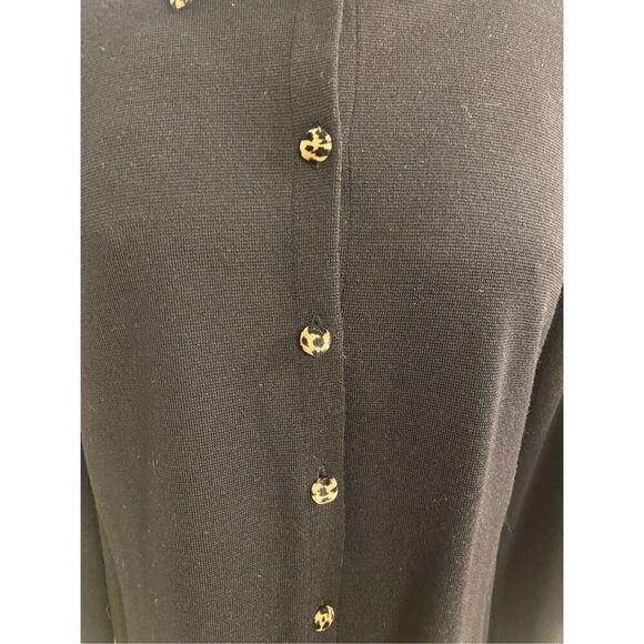 Nina Leonard 90’s Black & Animal Sweater Coat Dress Goth Wednesday Size L Vintag - Picture 5 of 5